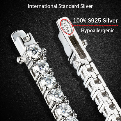 3/3.5/4/5Mm 100% All Moissanite Necklace for Women Men Sparkling Lab Diamond