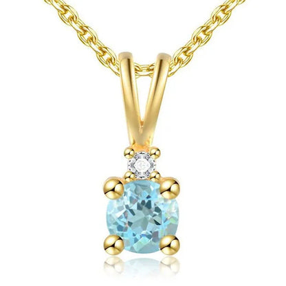 Majesty Diamonds MDS170321 0.5 CTW round Blue Topaz Solitaire with Accents Penda