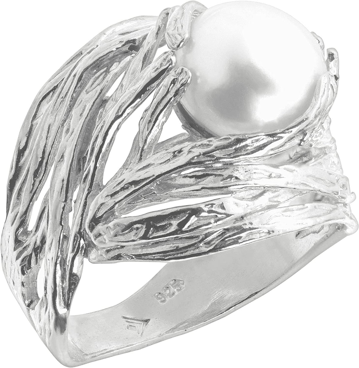 Silpada 'Nested Cultured Pearl' 9.5-10 Mm Freshwater Cultured Pearl Ring in Ster