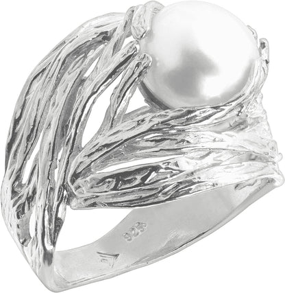 Silpada 'Nested Cultured Pearl' 9.5-10 Mm Freshwater Cultured Pearl Ring in Ster