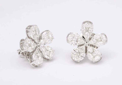 Diamond Flower Earrings