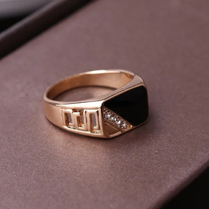 Fashion Male Jewelry Classic Color Wedding Ring Black Enamel Rings for Men Chris