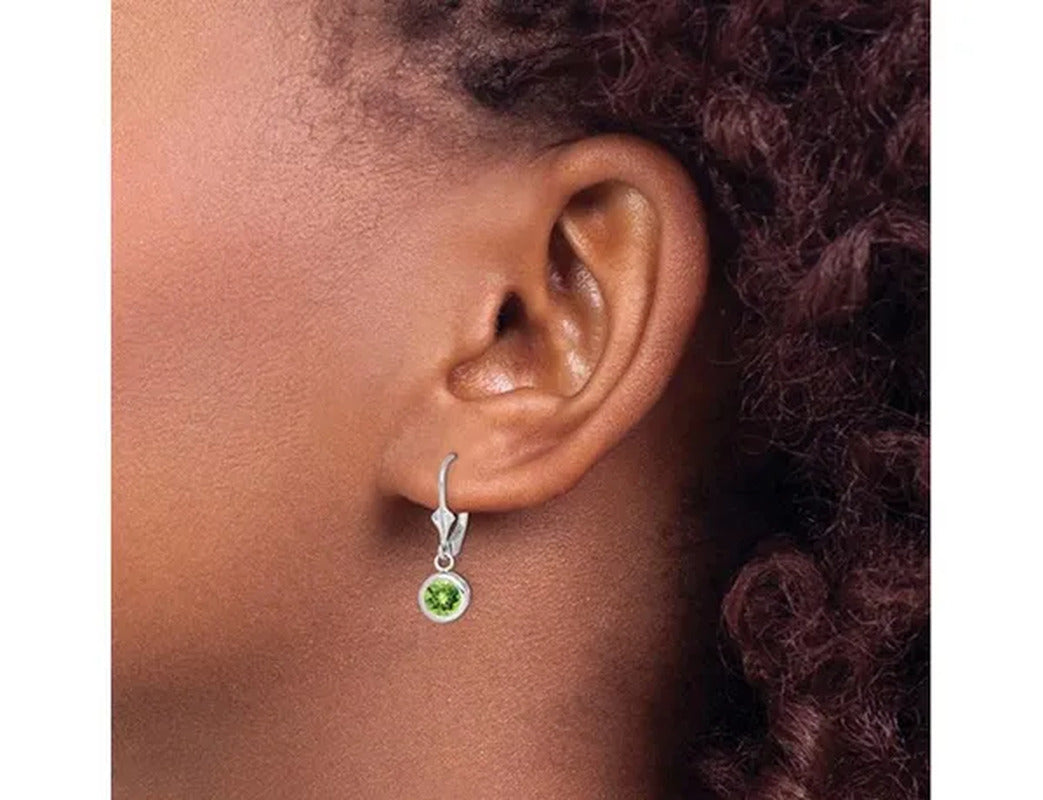 1.80 Carat (Ctw) Green Peridot Drop Earrings in Sterling Silver