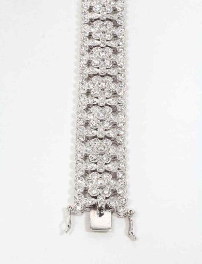 Engraved Diamond Floral Bracelet