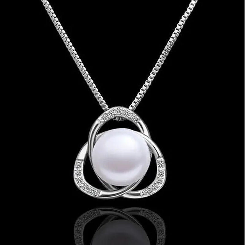Flowers Bead Inlay Stud Alloy Earrings Necklace Ring Set for Women