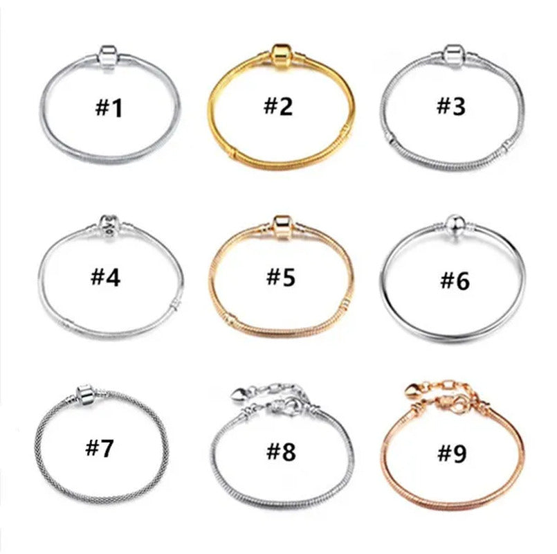 NEW Fashion 925 Sterling Silver White Flashing Double Sided Heart Snake Chain Br