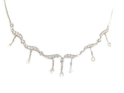 4.78 CTTW ROUND BRILLIANT & 7- 35 POINTERS BRIOLETTE FRONT ONLY DIAMOND NECKLACE