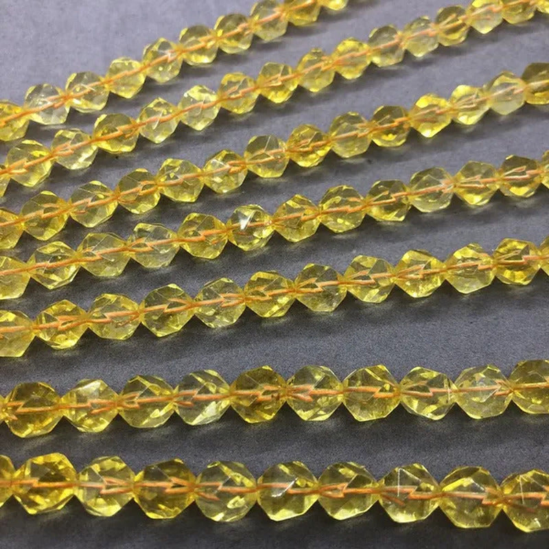 Citrine Yellow Quartz Beads 6/8/10Mm Faceted Natural Stone Cut Gem DIY
