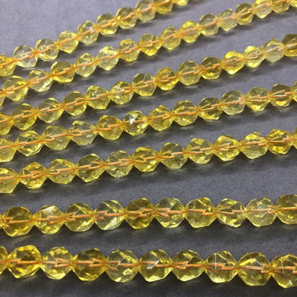 Citrine Yellow Quartz Beads 6/8/10Mm Faceted Natural Stone Cut Gem DIY