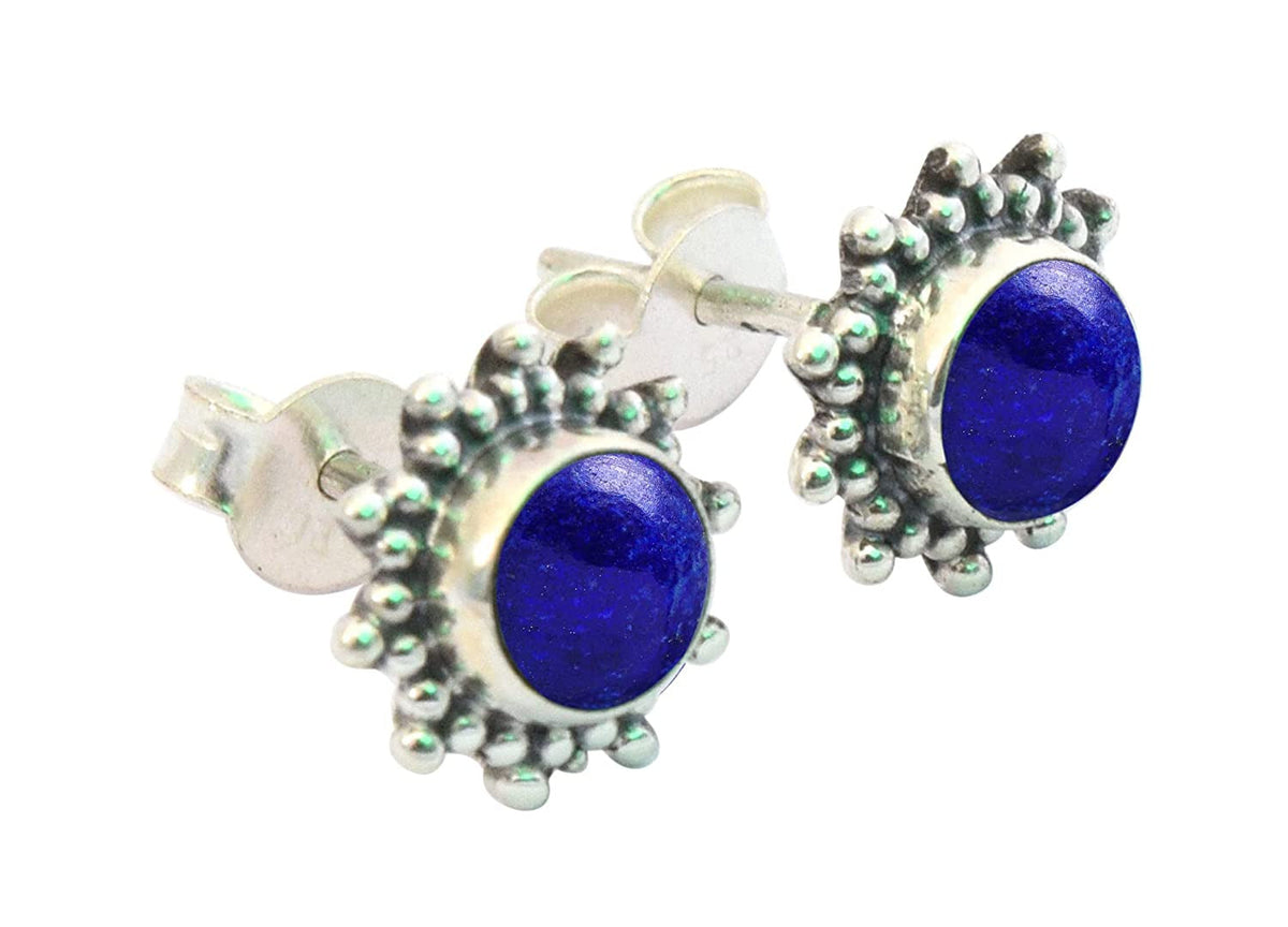 925 Sterling Silver Gemstone Stud Post Earrings - Gemstone Stud Earring Gift Jew