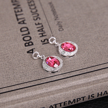 Diamond Peach Ruby Jewelry Set European and American