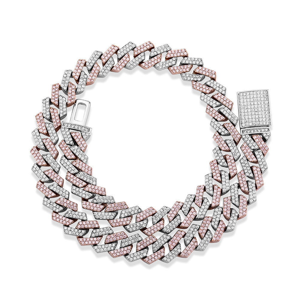 Diamond Shaped Cuban Chain Hip Hop Men'S Necklace