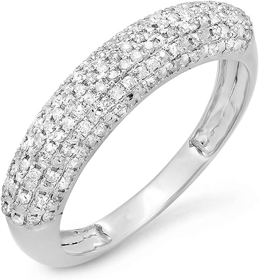 0.25 Carat (Ctw) 10K Gold round Cut White Diamond Ladies Anniversary Wedding Ban