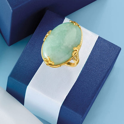 Jade Ring in 18Kt Gold over Sterling