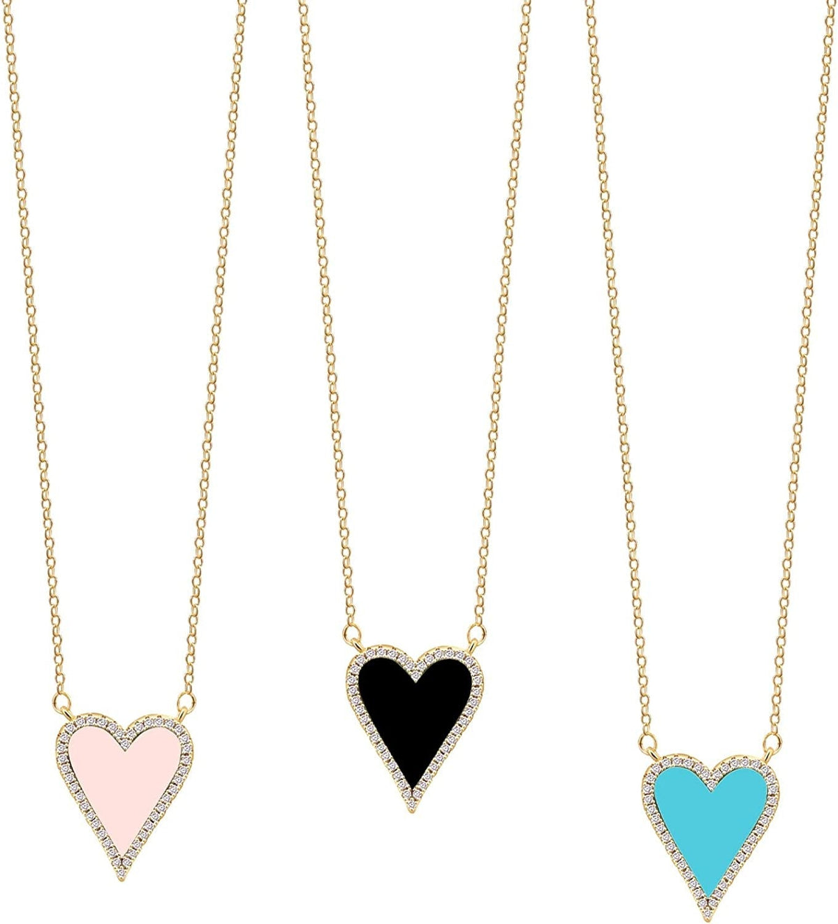 Heart Necklace for Women Girls Trendy Preppy Jewelry Gold Plated Love Heart Pend