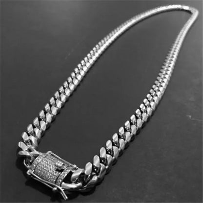 New Fashion Jewelry 18K Gold / 925 Silver Plated Men Cuban Miami Link Necklace S