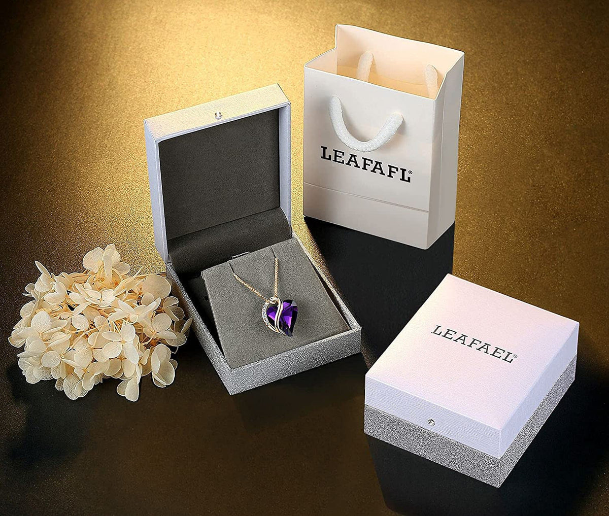 18K Rose Gold Plated Love Heart Pendant Necklace with Healing Stone Crystal Jewe