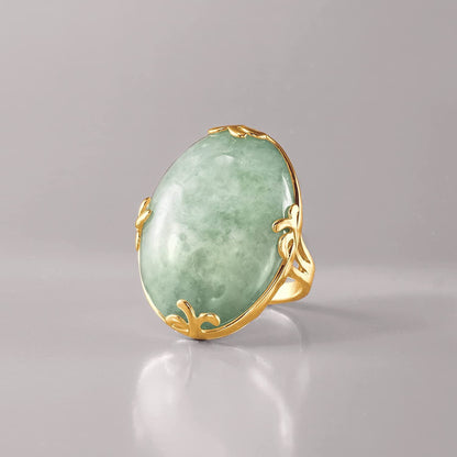 Jade Ring in 18Kt Gold over Sterling
