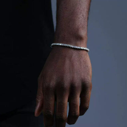 Full Diamond Female Fashion Hip Hop Diamond Silver Bracelet in Europe and Americ