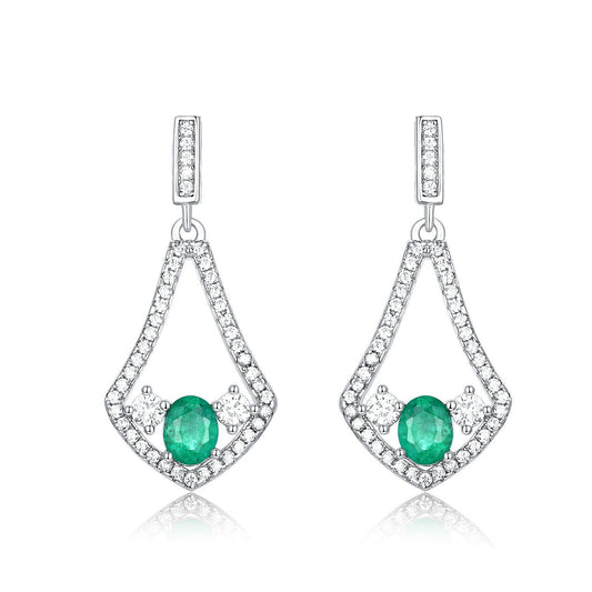 Natural Emerald Earrings for Female Korean Version High Quality Zirconium Earrin