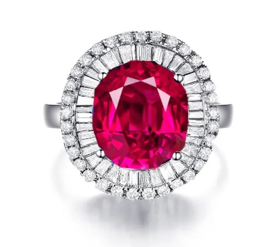 925 Silver Natural Gemstones Ruby Birthstone Bride Wedding Engagement Strange Ri