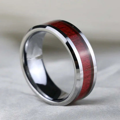 TWO RINGS Sz6-12 Couple Rings His Hers Ruby Heart Shape Cz Womens Ring Tungsten