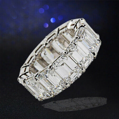 15.82 ct GIA Certified Emerald Cut Diamond Eternity Band DEF Color VS1 Clarity