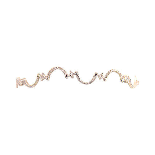 2.48 CT 11 PRINCESS SHAPE DIAMOND SET ROUND BRILLIANT SH DIAMOND SWIRL BRACELET