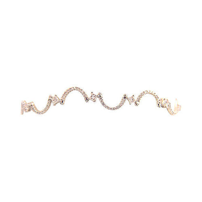 2.48 CT 11 PRINCESS SHAPE DIAMOND SET ROUND BRILLIANT SH DIAMOND SWIRL BRACELET