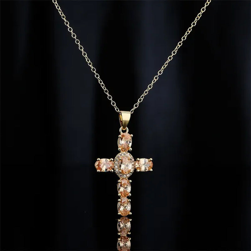 Fashion Jewelry Luxurious Temperament Gold-Plated Sapphire Emerald Ruby Topaz Am