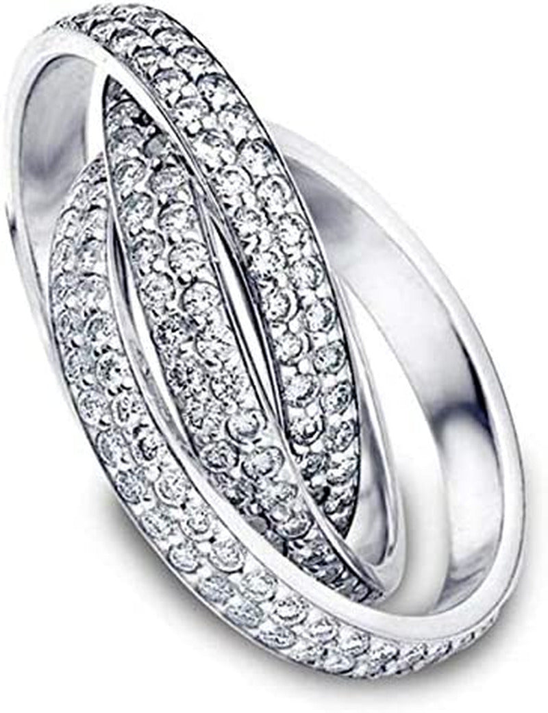 PJ 2.75 CT round Diamond Rolling Full Eternity Wedding Band 14K White Gold Over
