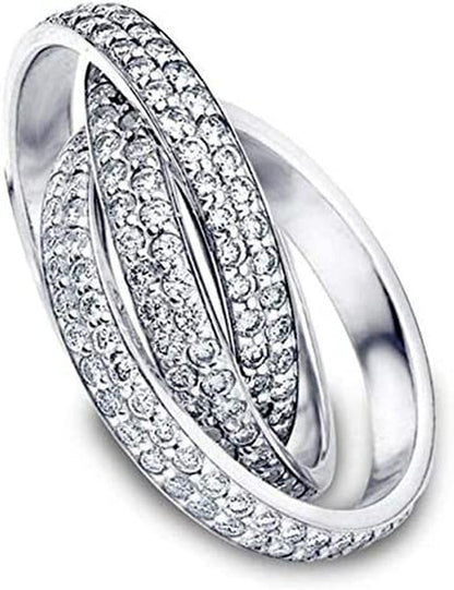 PJ 2.75 CT round Diamond Rolling Full Eternity Wedding Band 14K White Gold Over