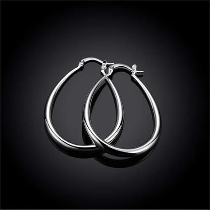Simple Smooth Gold Plated Exaggerate Hoop Earrings Wedding Engagement Anniversar