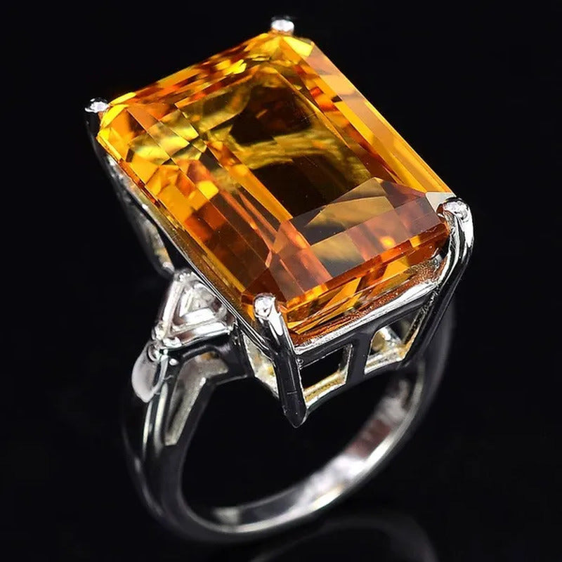 Gorgeous Citrine Ring Wedding Birthstone Bride Engagement Brand Ring Jewelry Siz