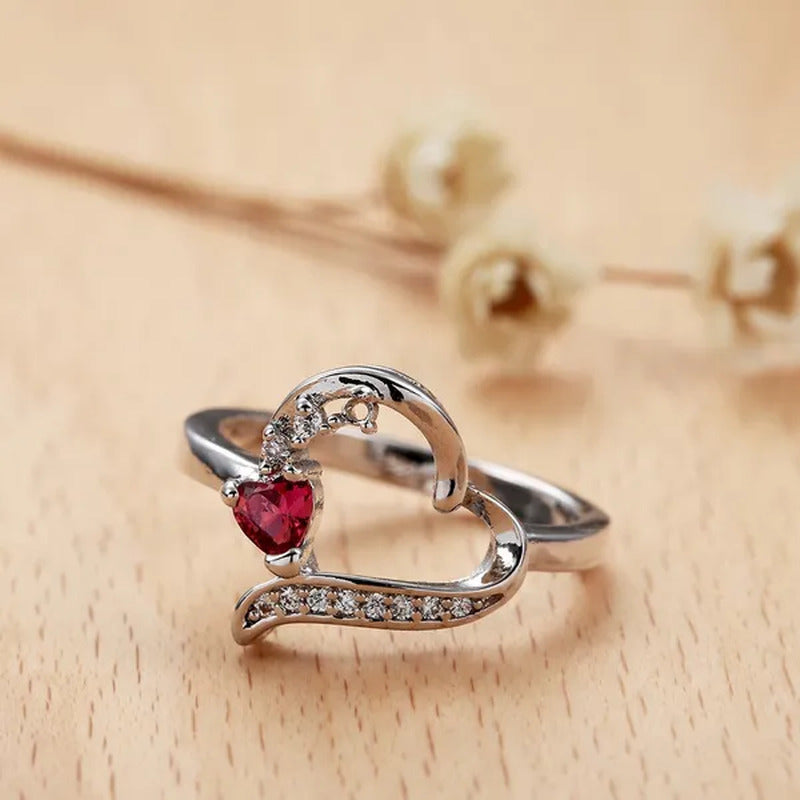925 Sterling Silver Wedding Jewelry Natural Ruby Gemstone Promise Ring