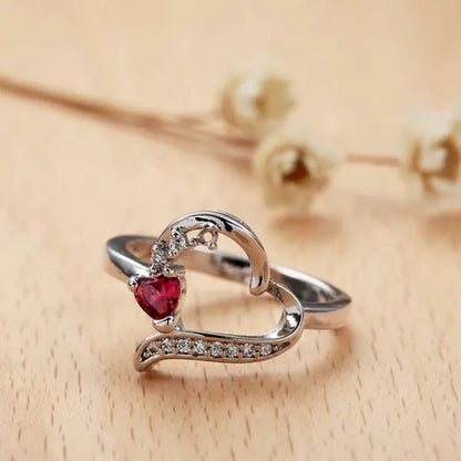 925 Sterling Silver Wedding Jewelry Natural Ruby Gemstone Promise Ring