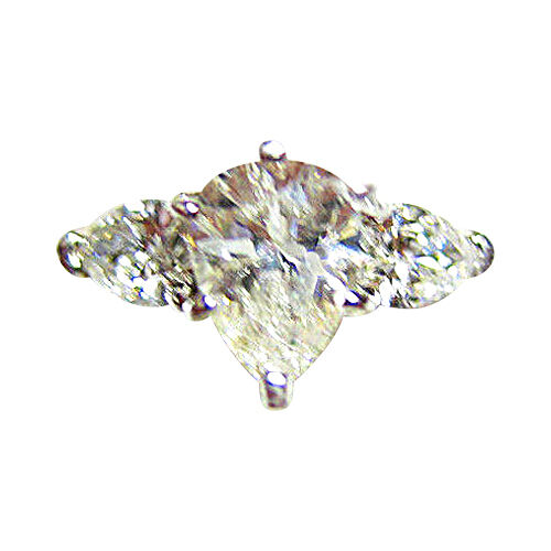 CERTIFIED DIAMOND PEAR SHAPE CENTER SIDE PEAR SHAPE SET ENGAGEMENT RING DIAMOND