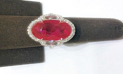 AIGS CERTIFIED NATURAL VIVID RED COLOR RUBY OVAL SHAPE SET UNIQUE HALFMOON ROUND