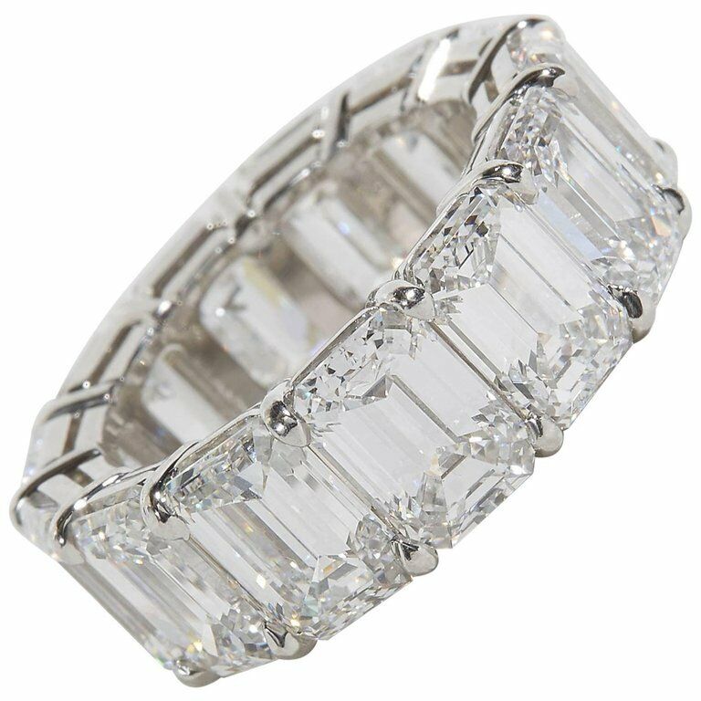 15.82 ct GIA Certified Emerald Cut Diamond Eternity Band DEF Color VS1 Clarity