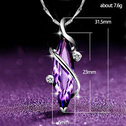 4 Styles High Quality New Arriving Women Charm Crystal Amethyst Diamond Pendant