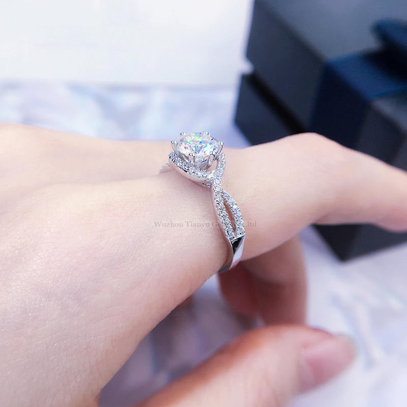 Hexagon Female Ring Moissanite Ring