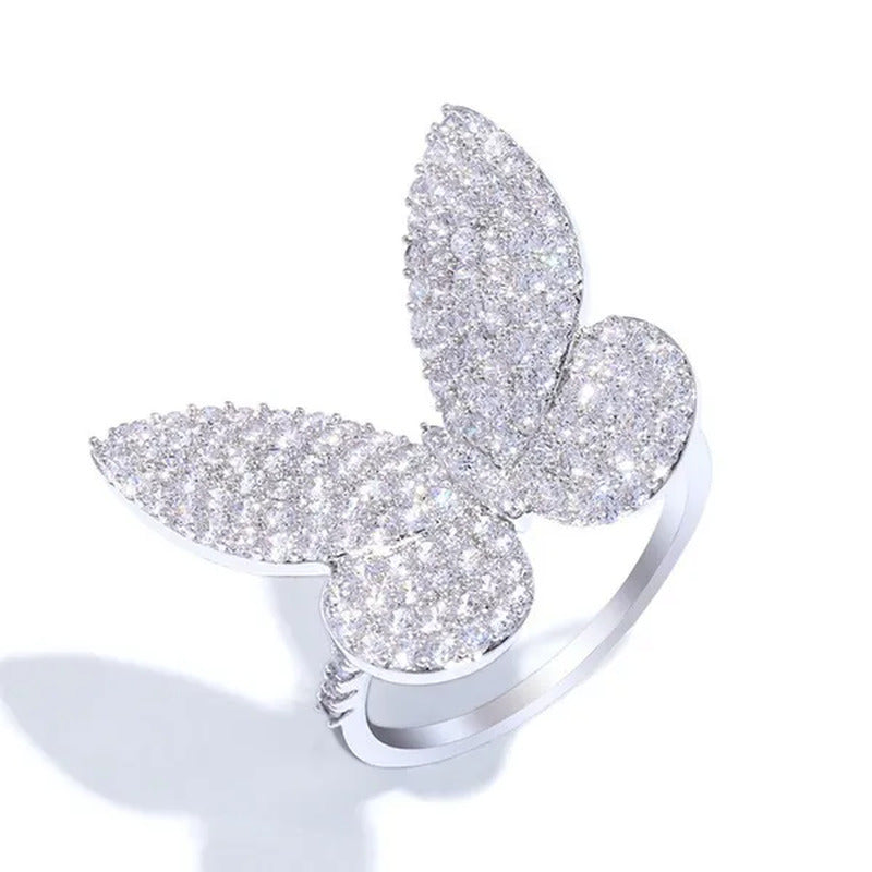 925 Silver Ring Butterfly Ring Statement Crown Ring Natural Gemstones Ring Weddi