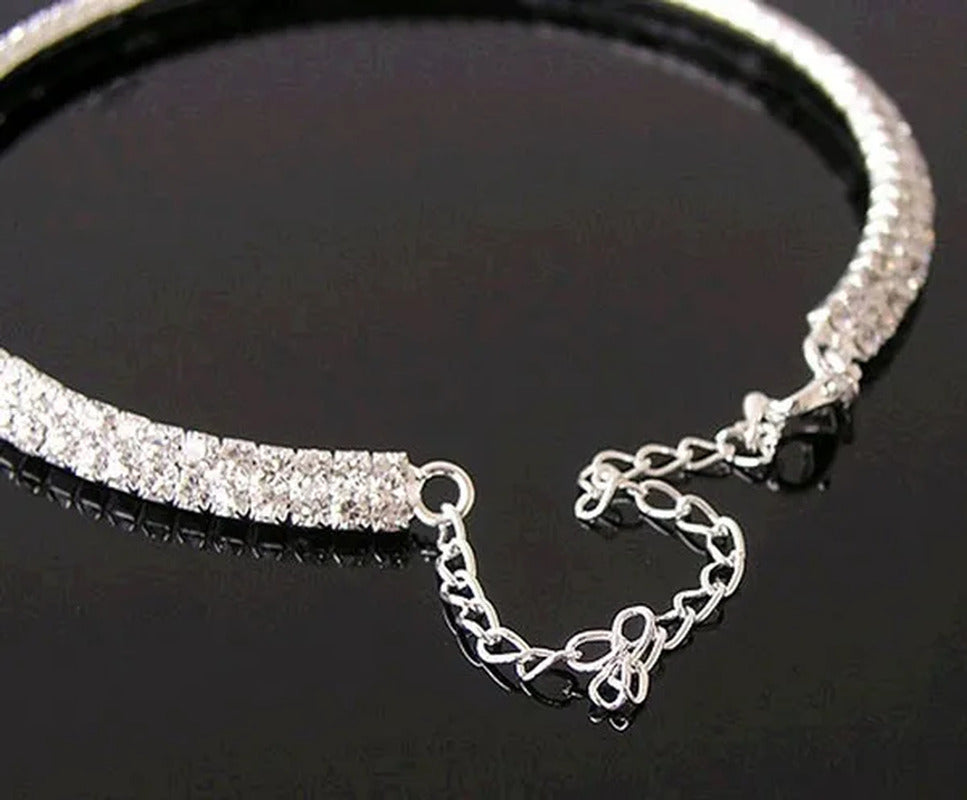 Hot Sale Bling Diamante Choker Prom Bridal Xmas Party Gift