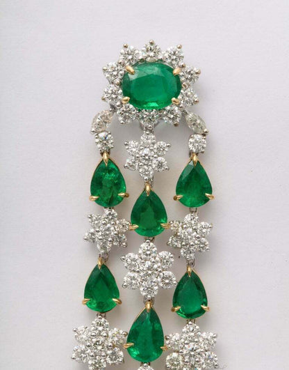 Emerald and Diamond Chandelier Earrings