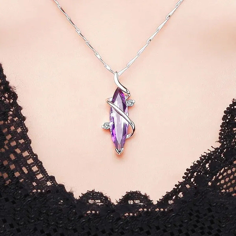 4 Styles High Quality New Arriving Women Charm Crystal Amethyst Diamond Pendant