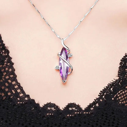4 Styles High Quality New Arriving Women Charm Crystal Amethyst Diamond Pendant