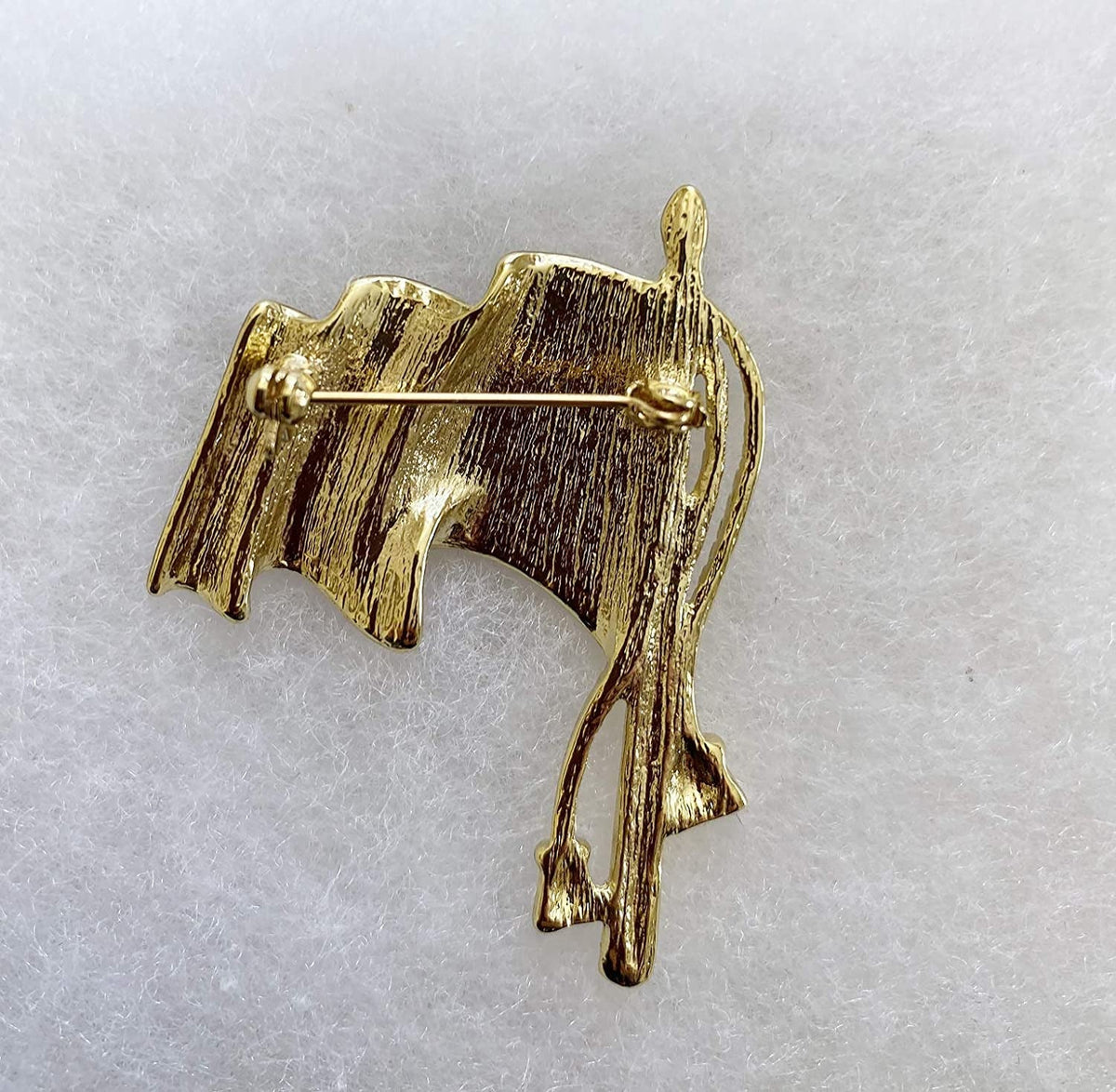 Enamel Waving American Flag Pin/Brooch, Approx. 2", Pin Back with Safety Lock. G