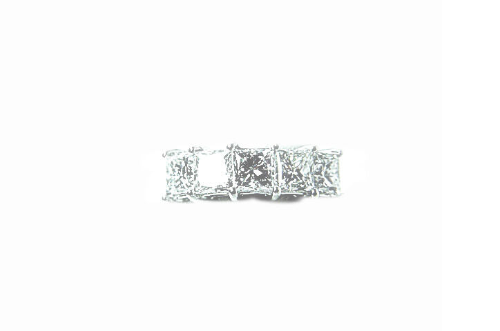 DIAMOND PRINCESS SHAPE COMMON PRONG BASKET SETTING 5 SHAPE DIAMOND BAND
