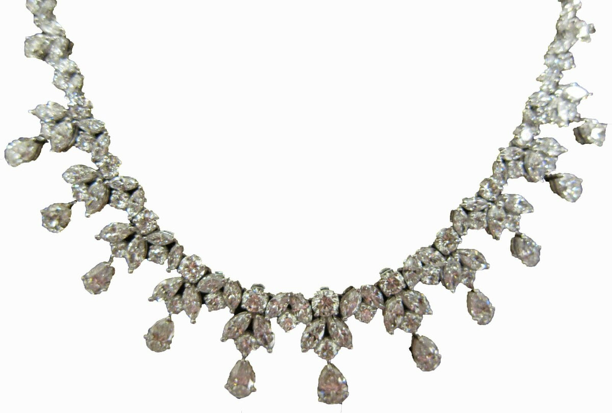 DIAMOND PEAR MARQUISE ROUND SHAPE DIAMOND SET CHOKER DIAMOND NECKLACE