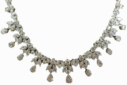 DIAMOND PEAR MARQUISE ROUND SHAPE DIAMOND SET CHOKER DIAMOND NECKLACE